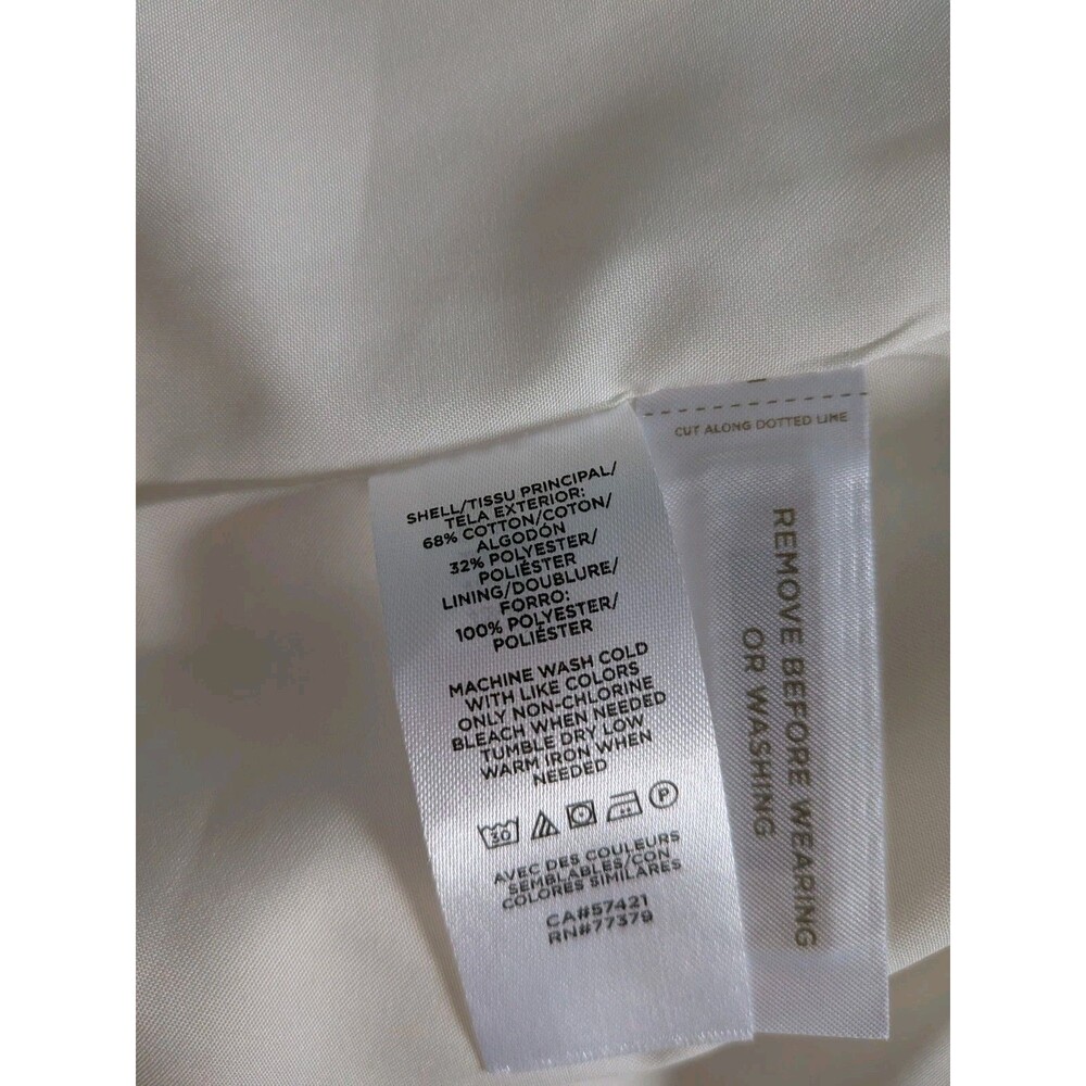 Ann Taylor Blazer Women 12 Ivory Single Breasted Lined Waffleweave Old Money New - Picture 11 of 14